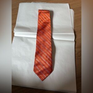 Brooks brother’s Men's Orange Striped Neck Tie - Classic Formal Tie